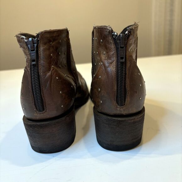 Five Worlds Cordani Women's Studded Leather Ankle Booties Back Zip Size‎ 10 B - Picture 6 of 9